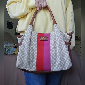 Kate Spade White and Pink Tote Bag